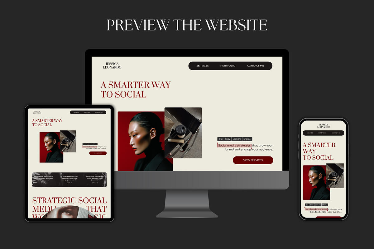 Social Media Manager Canva Website, a Landing Page Template by Meraki Templates (Photo 6 of 8)