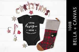 Bella Canvas 100B Black Xmas Mockup