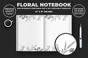 Floral Notebook KDP Interior, a Print Template by M9 Design (Thumbnail 2 of 3)