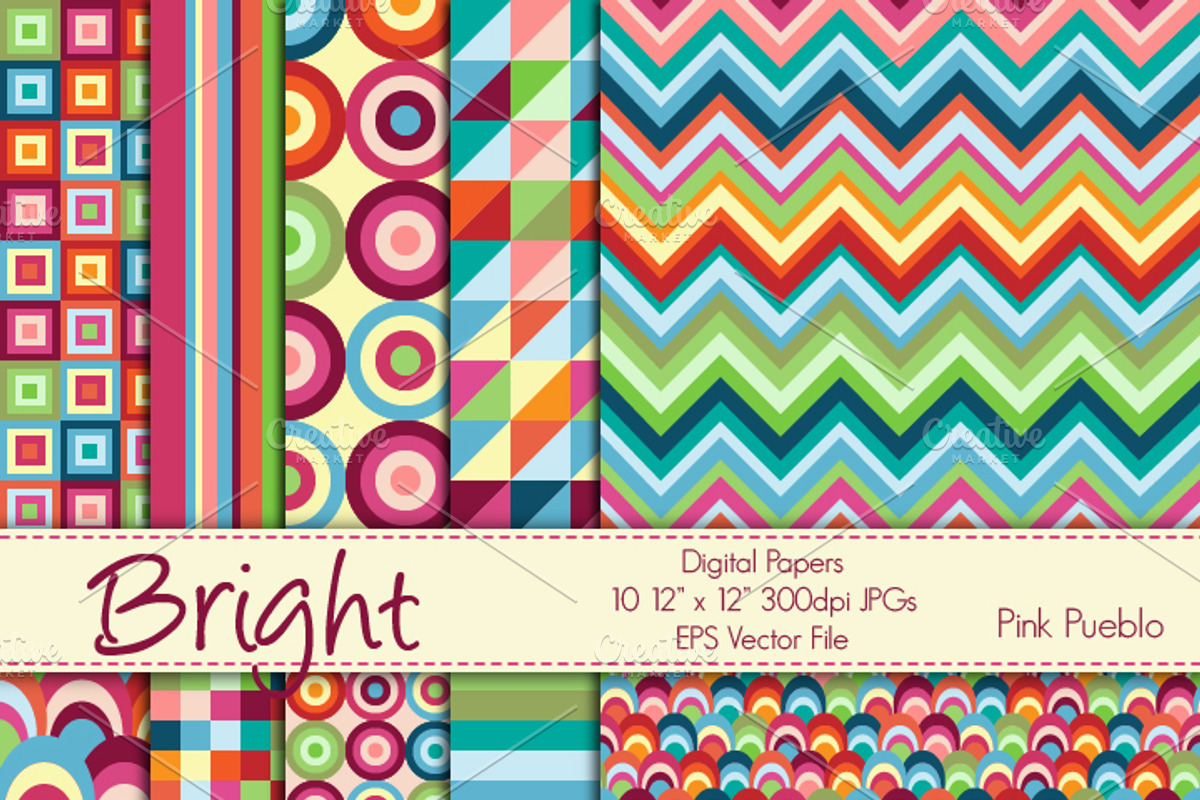Bright Geometric Papers/Backgrounds