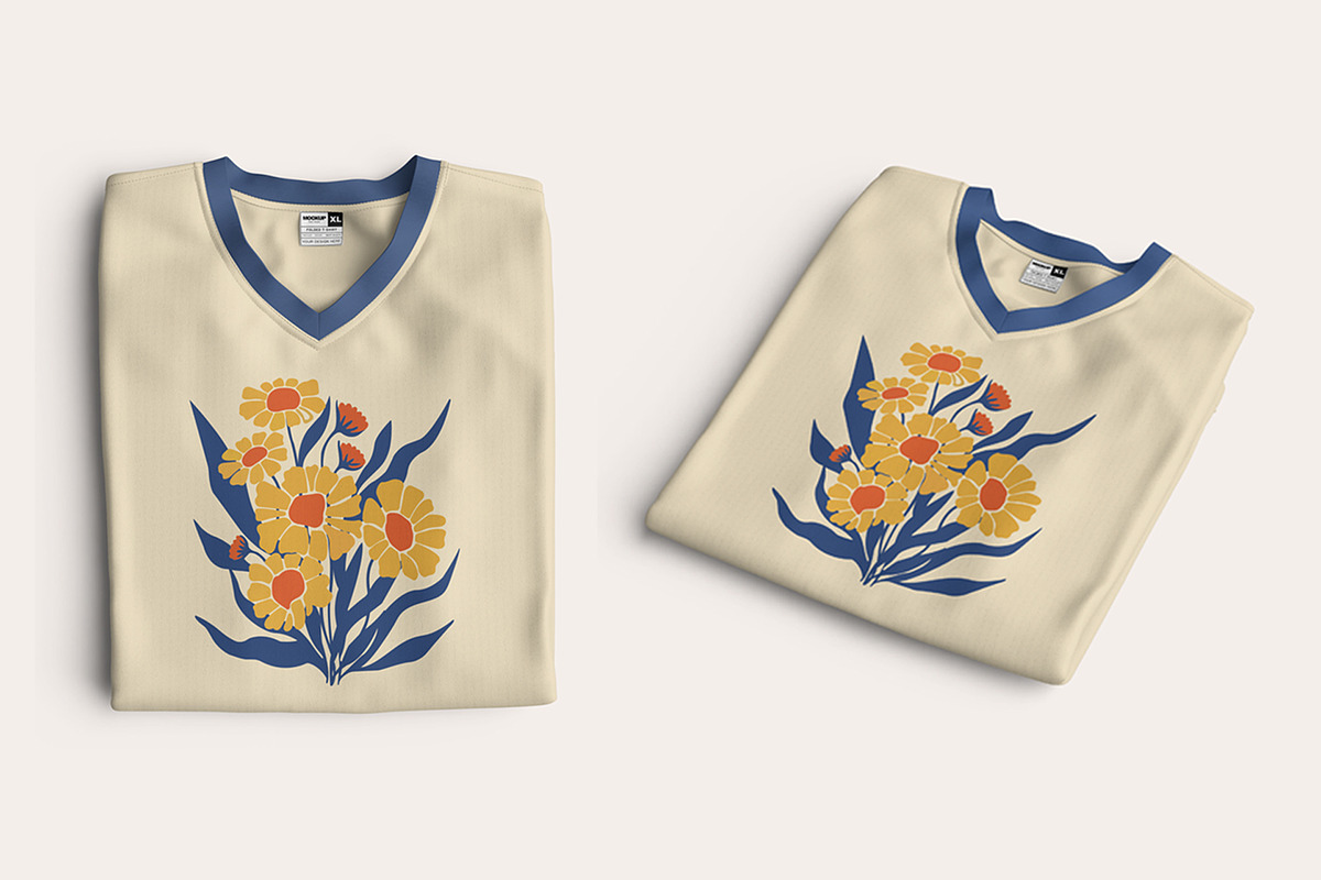 Retro Floral T-Shirt Design, an Object Illustration by Ahluva Studio (Photo 3 of 6)