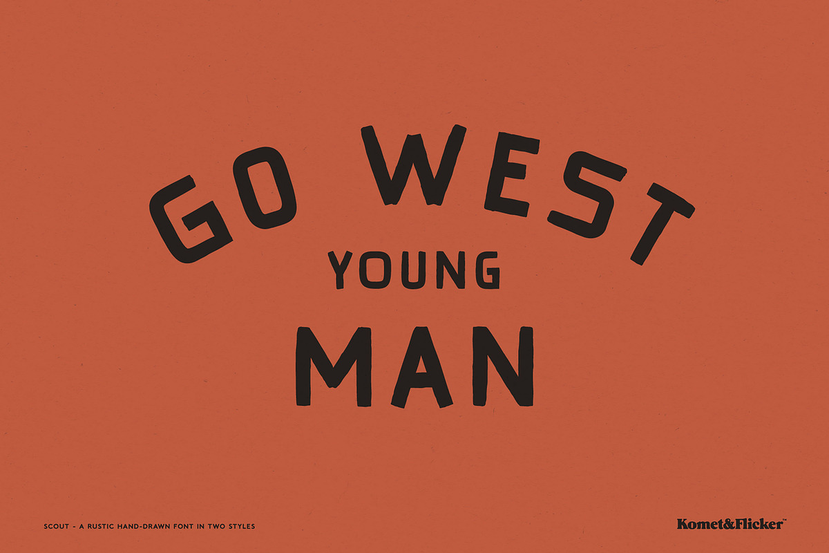 Scout - A Rustic Hand Drawn Font, a Sans Serif Font by Komet & Flicker (Photo 7 of 12)
