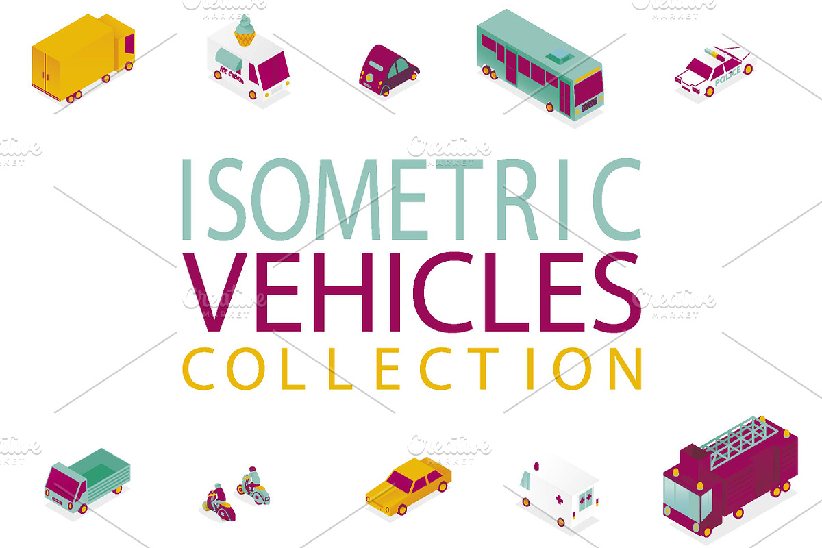 ISOMETRIC VEHICLES COLLECTION, an Object Graphic by tur-illustration (Photo 1 of 2)