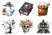 Massive Halloween Watercolor Clipart, a Graphic by designcity5 (Thumbnail 2 of 5)