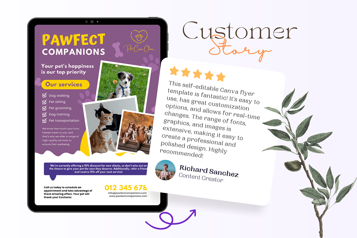 Canva Pet Grooming Flyer Template, a Marketing Template by PixelCraft (Photo 6 of 10)