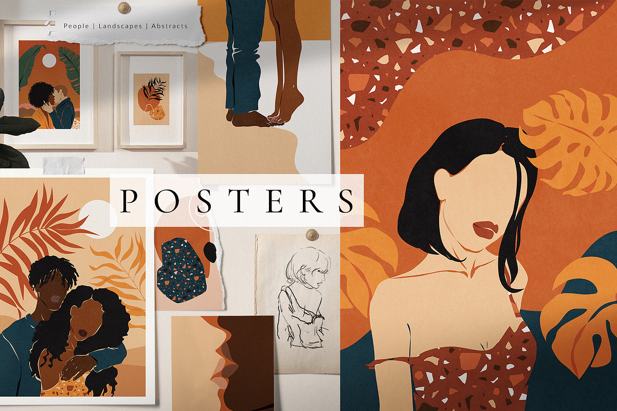 Posters Vector Graphic Abstract Set, a Decorative Illustration by Veris ...