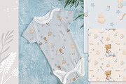 Baby Shower Baby Boy set, an Animal Illustration by AlenaVlasko stock Market (Thumbnail 5 of 9)
