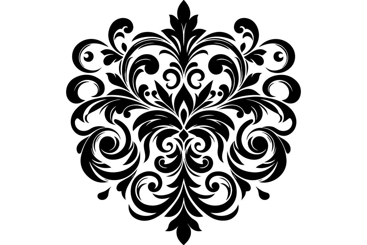 Baroque Black Floral Ornament Set, an Object Graphic by Designer_Momina (Photo 2 of 13)