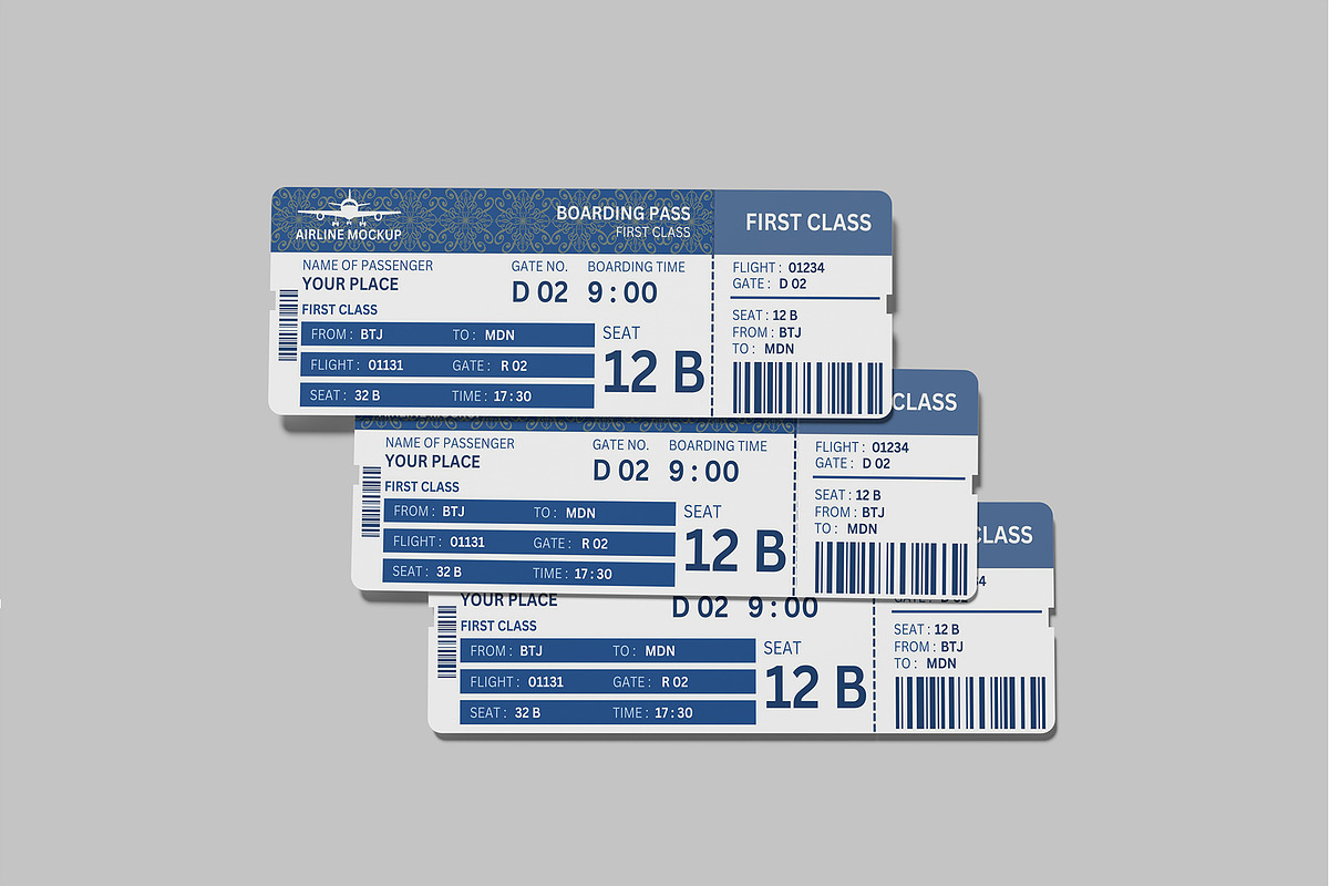 Boarding Pass Mockup, a Product Mockup by lamorastudio (Photo 6 of 13)