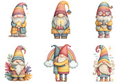 Whimsical Quirky Gnome Clipart, an Illustration by CraftArtStudio (Thumbnail 2 of 6)