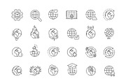 Globe vector icons, an Outline Icon by Tettygreen (Thumbnail 2 of 2)