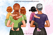 Best Mom Clipart, Mom with babies, a Person Illustration by ArtedeCatrin (Thumbnail 5 of 10)