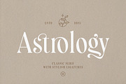 Astrology - Stylish Ligature Serif, a Serif Font by Sarid Ezra (Thumbnail 1 of 12)
