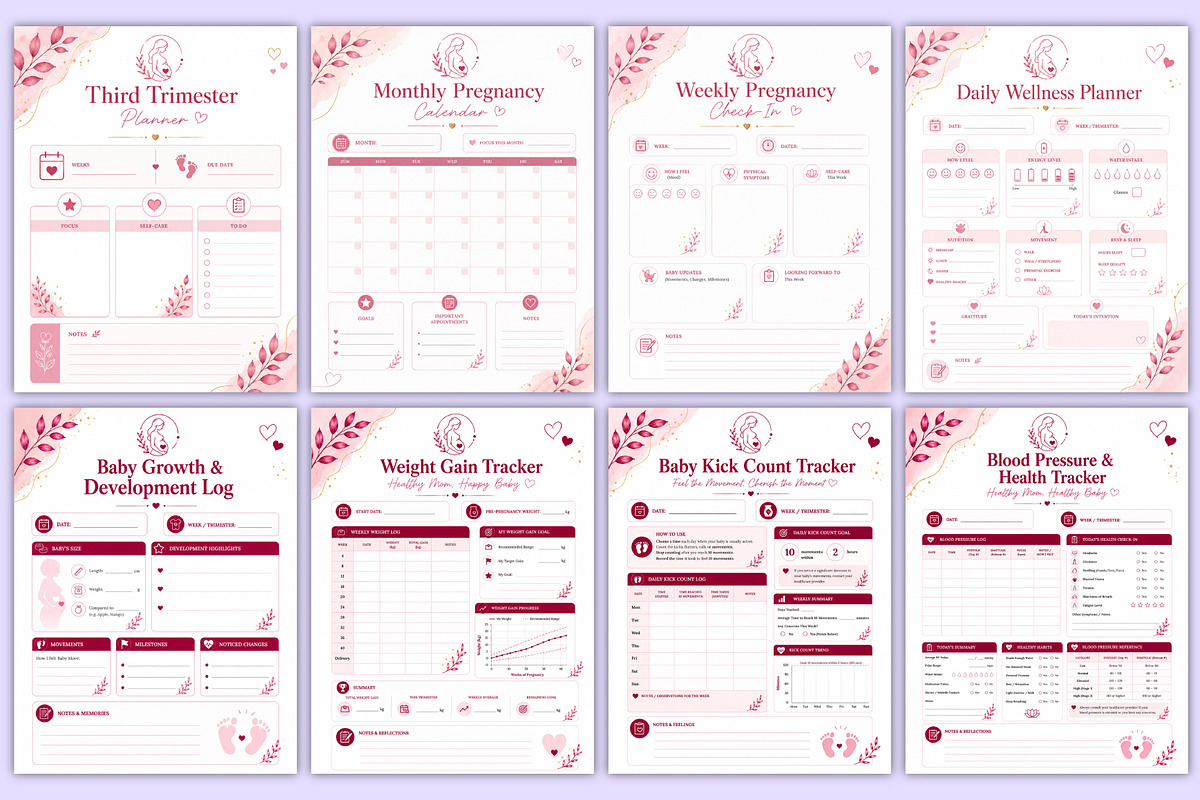 2027 Pregnancy Planner | Pregnancy, a Stationery Template by Mustafiz (Photo 3 of 5)