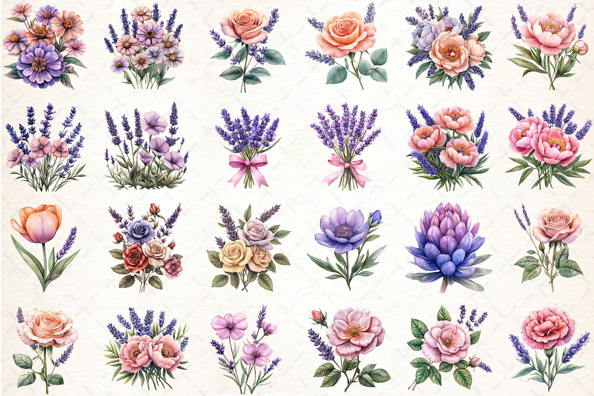 57 Lavender & Pink Flowers, an Illustration by DreamCafeArt (Photo 3 of 5)