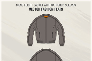 Mens Flight Jacket Fashion Flat