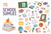 100+ School Supplies Clipart Kit, an Education Illustration by IuliiaSavko (Thumbnail 6 of 8)
