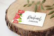 Red Rose Floral Name Card, a Stationery Template by Beyond Muse (Thumbnail 3 of 3)