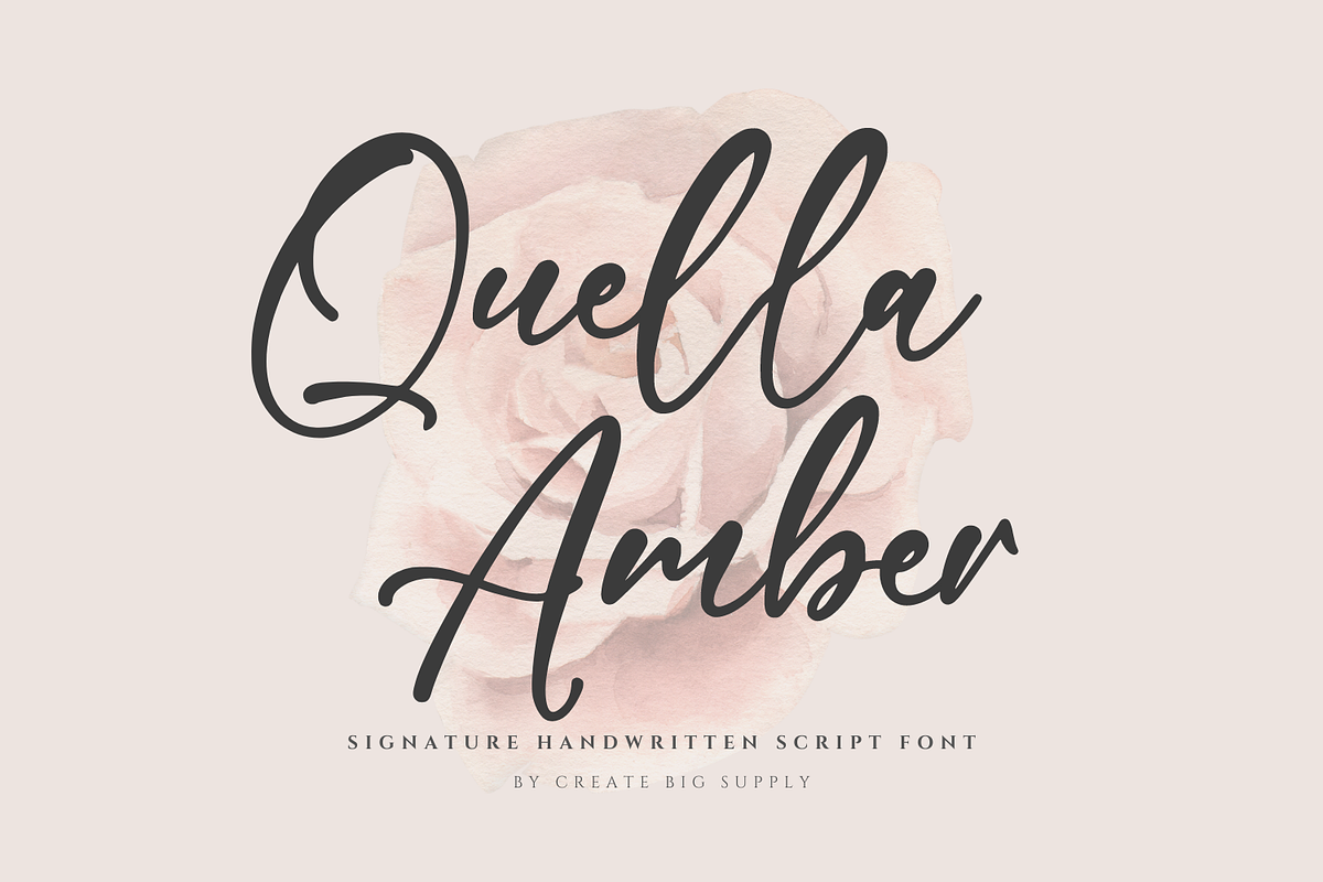 Quella Amber - Stylish Signature, a Handwritten Font by CreateBigSupply (Photo 1 of 9)