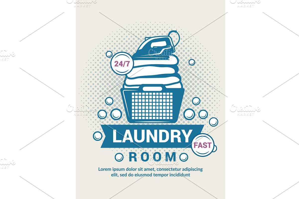 Laundry service. retro placard, an Illustration by Onyx