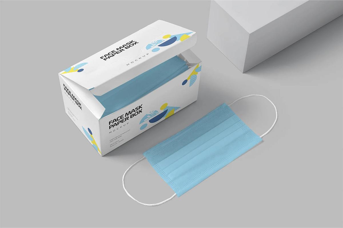 Face Mask Box Mockups, a Mask Mockup by megostudi0 (Photo 2 of 7)