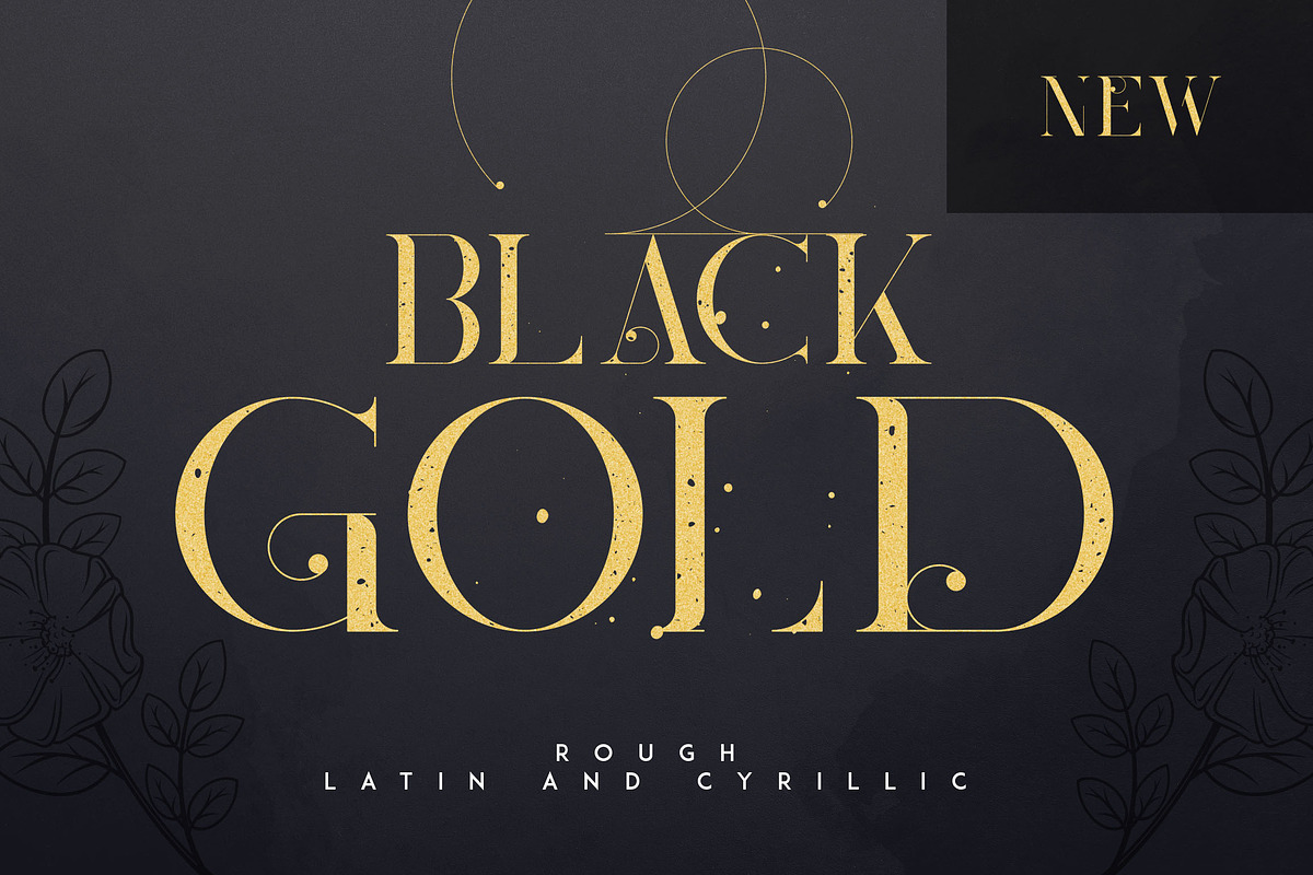 SALE! Black Gold serif typeface preview 6