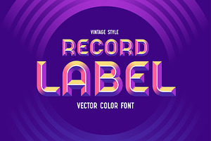 Record Label - Color Vector Font