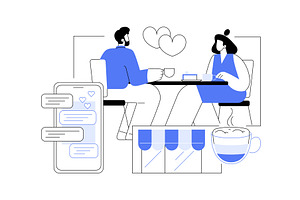 First date isolated cartoon vector, a Person Illustration by Visual Generation
