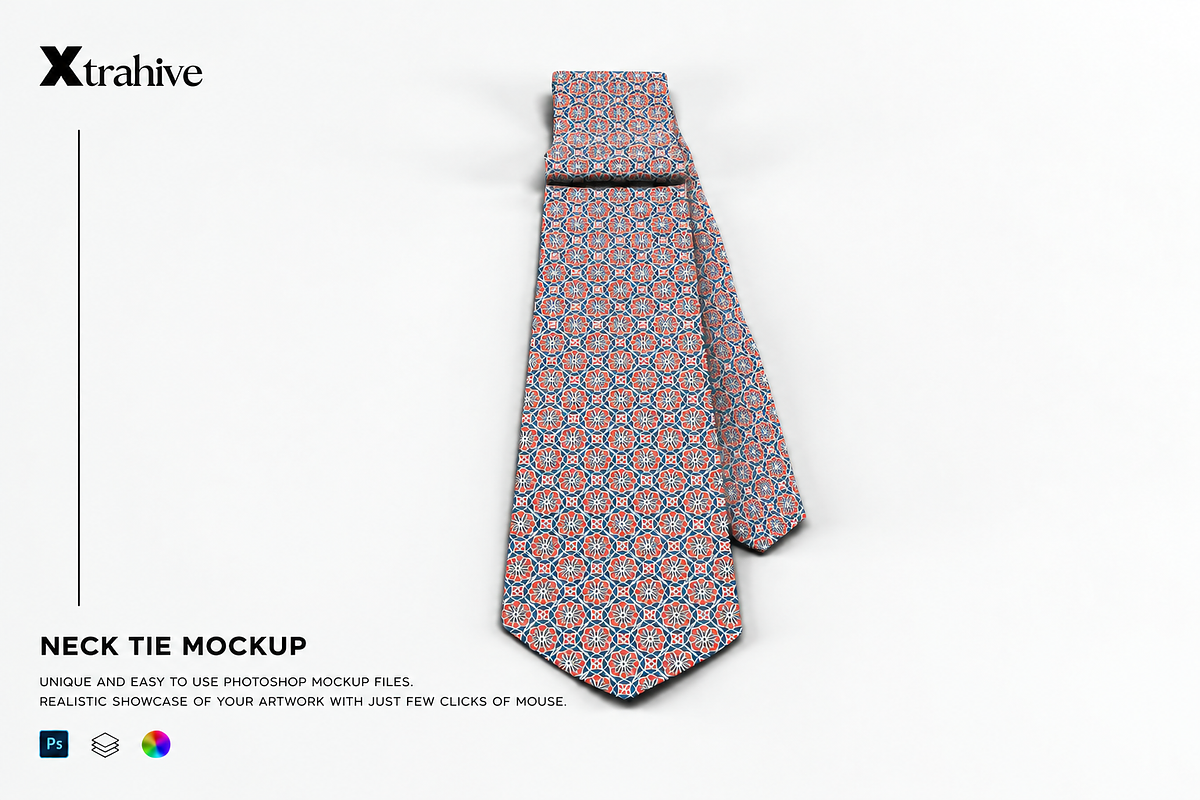 Necktie Mockup, an Advertising Mockup by Xtrahive (Photo 1 of 2)
