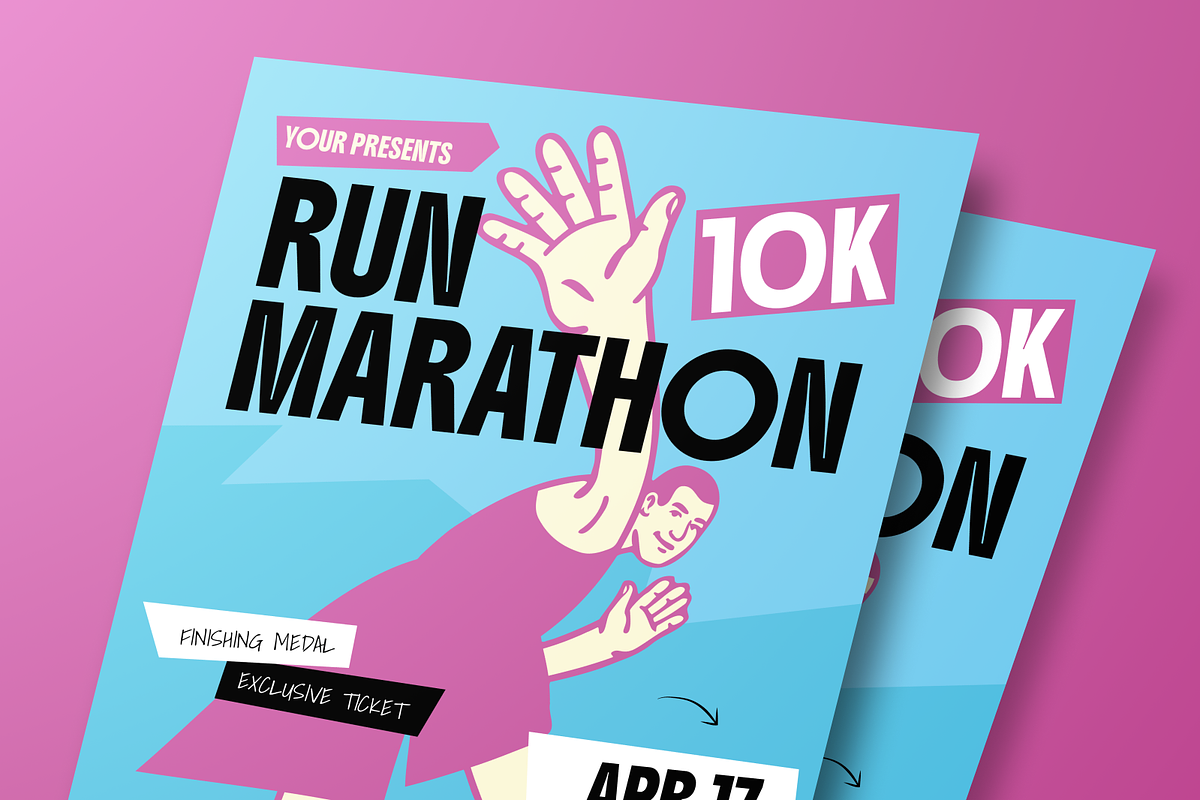 Marathon Run Flyer Set, a Flyer Template by Annora Studio (Photo 4 of 6)