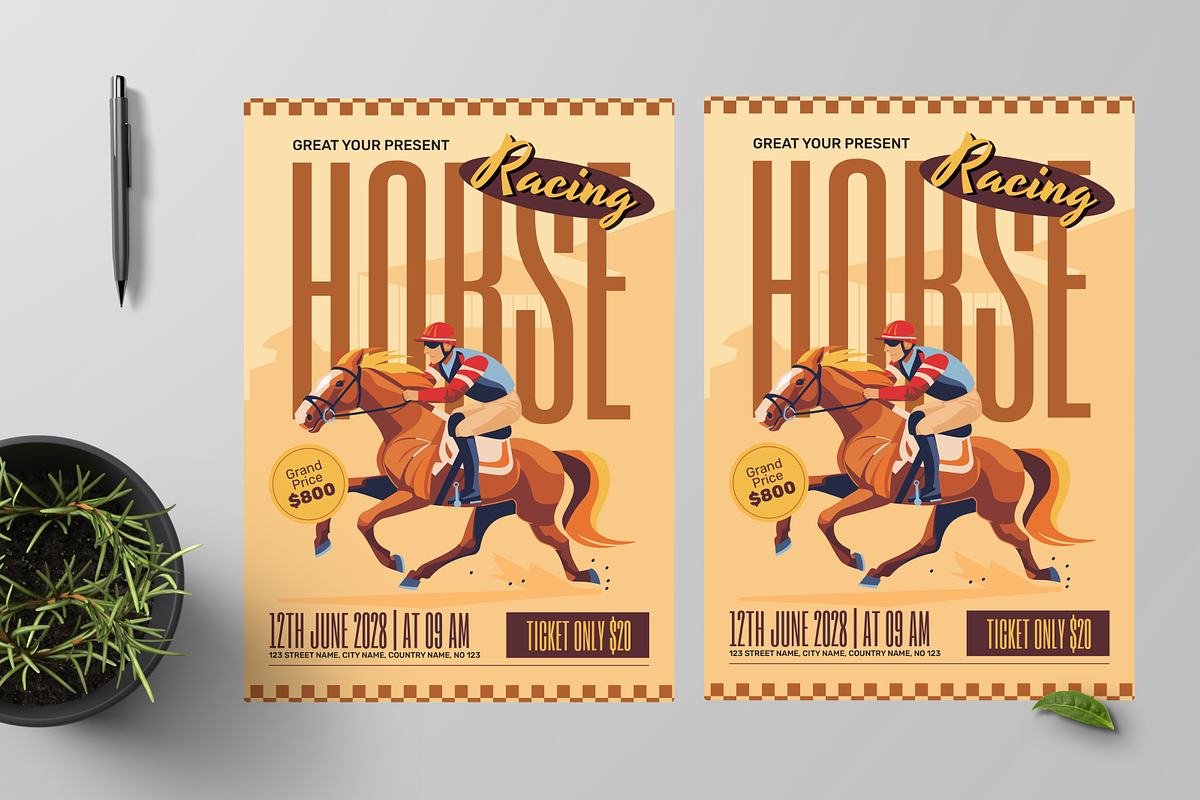 Horse Race Flyer, a Flyer Template by Annora Studio (Photo 2 of 5)