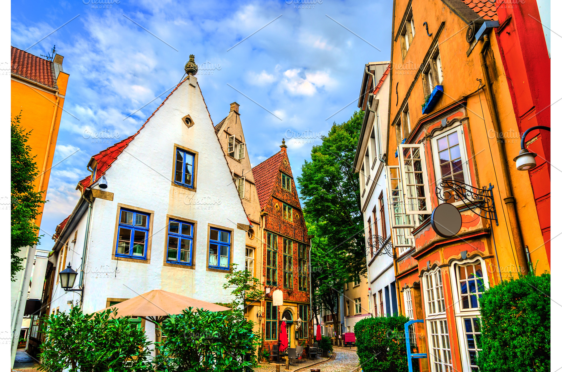 Colorful houses in historic Schnoor, an Architecture Photo by Leonid Andronov