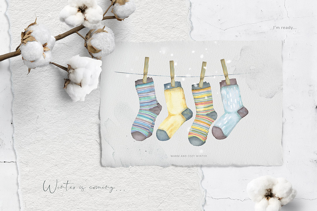 Winter Watercolors&Alphabets, a Decorative Illustration by Eva Katerina (Photo 7 of 23)