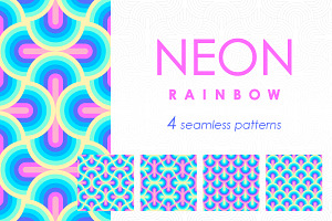 NEON RAINBOW Patterns Set