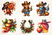 Watercolor Cowboy Autumn Clipart, an Illustration by Dream Creation (Thumbnail 4 of 6)