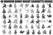 Warrior Bunny Knight Silhouette, an Illustration by jahid234 (Thumbnail 1 of 49)