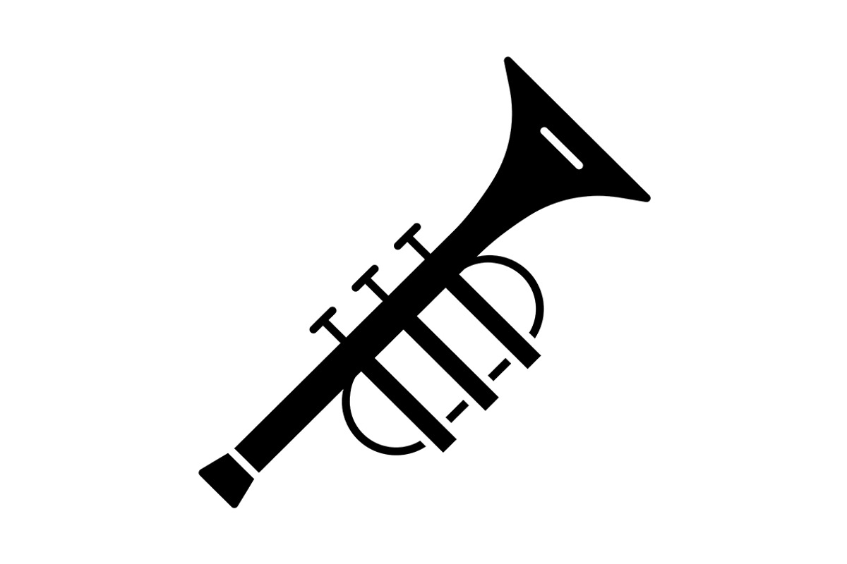 Trumpet glyph icon, an Icon by IMG Visuals