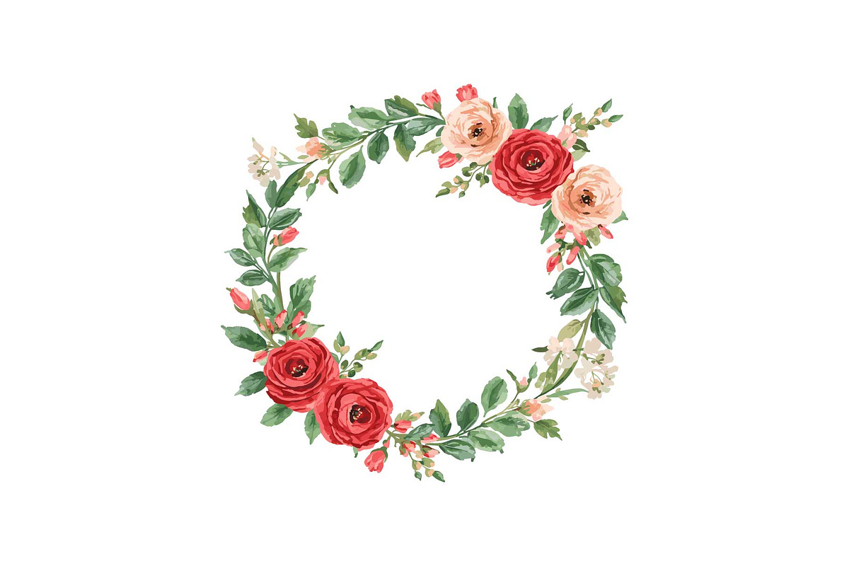 Romantic Rose Wreath Clipart Set, an Object Graphic by Designs_River (Photo 6 of 13)