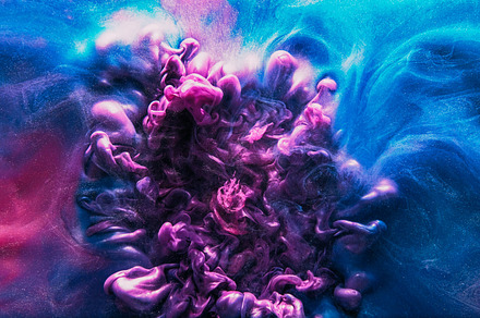 Ink drop glitter fluid smoke cloud color in water, a Background Photo by Photo Drive Studio