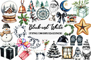 Black and White Christmas Clipart, an Illustration by Daily.Designs (Thumbnail 1 of 5)