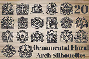Ornamental Floral Arch Silhouettes