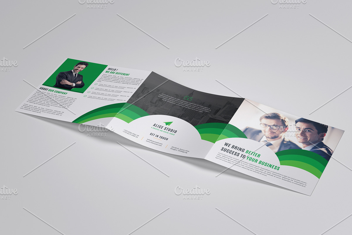 Square Tri-Fold Brochure Template, a Brochure Template by Alice_s (Photo 6 of 6)