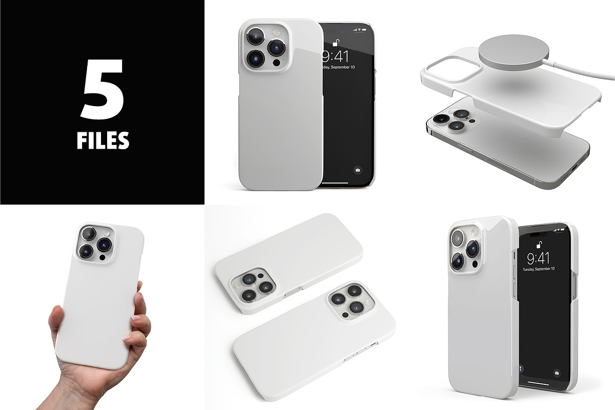 Phone 14 Pro Snap case Mock-up, an iPhone Mockup by Colatudo Store (Photo 2 of 9)