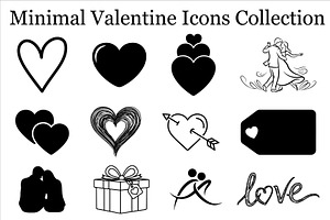 Valentine Line Art Clipart Bundle, an Icon by musafir_fashion