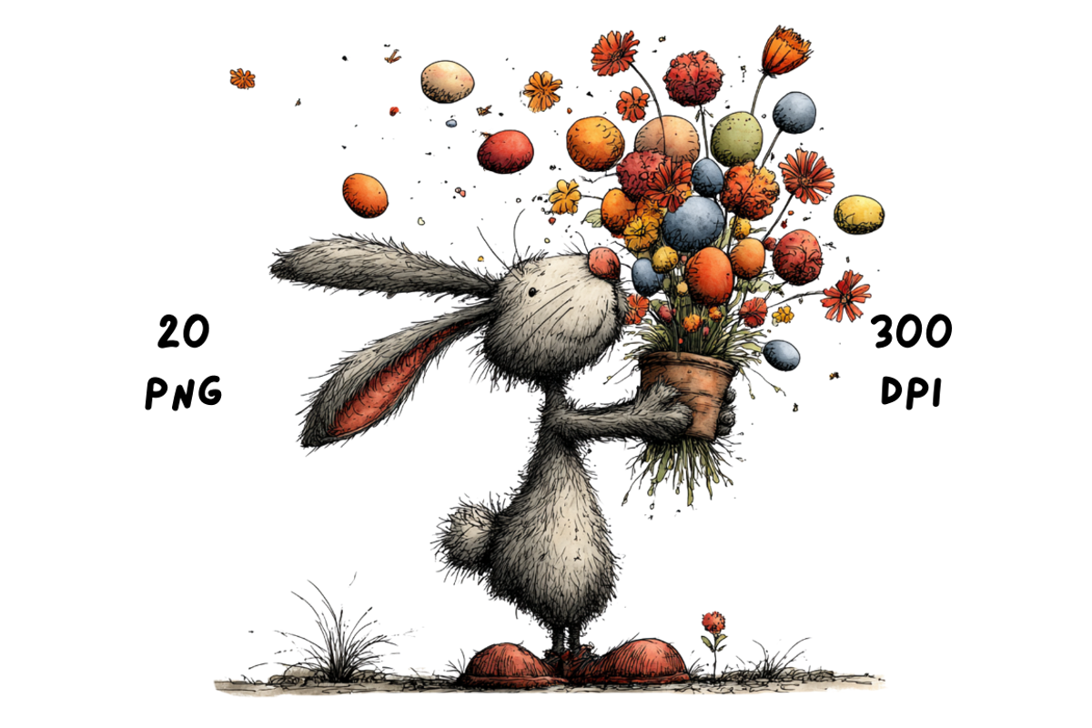 Whimsical Floral Easter Rabbit, an Animal Illustration by GiraffeCreative (Photo 19 of 20)
