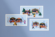 People at Christmas market, fair set, a Seasonal Illustration by Good Studio (Thumbnail 8 of 8)