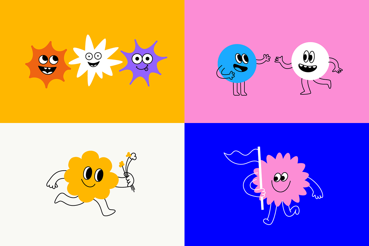 Doodles, vector funny mascots, a Graphic by venimo (Photo 6 of 9)