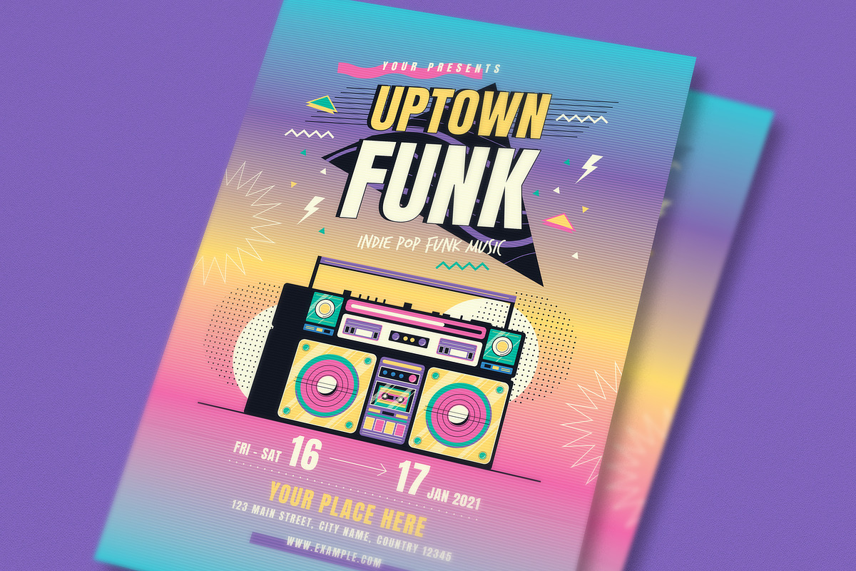 90's Music Flyer Set, a Flyer Template by graphicook (Photo 3 of 3)
