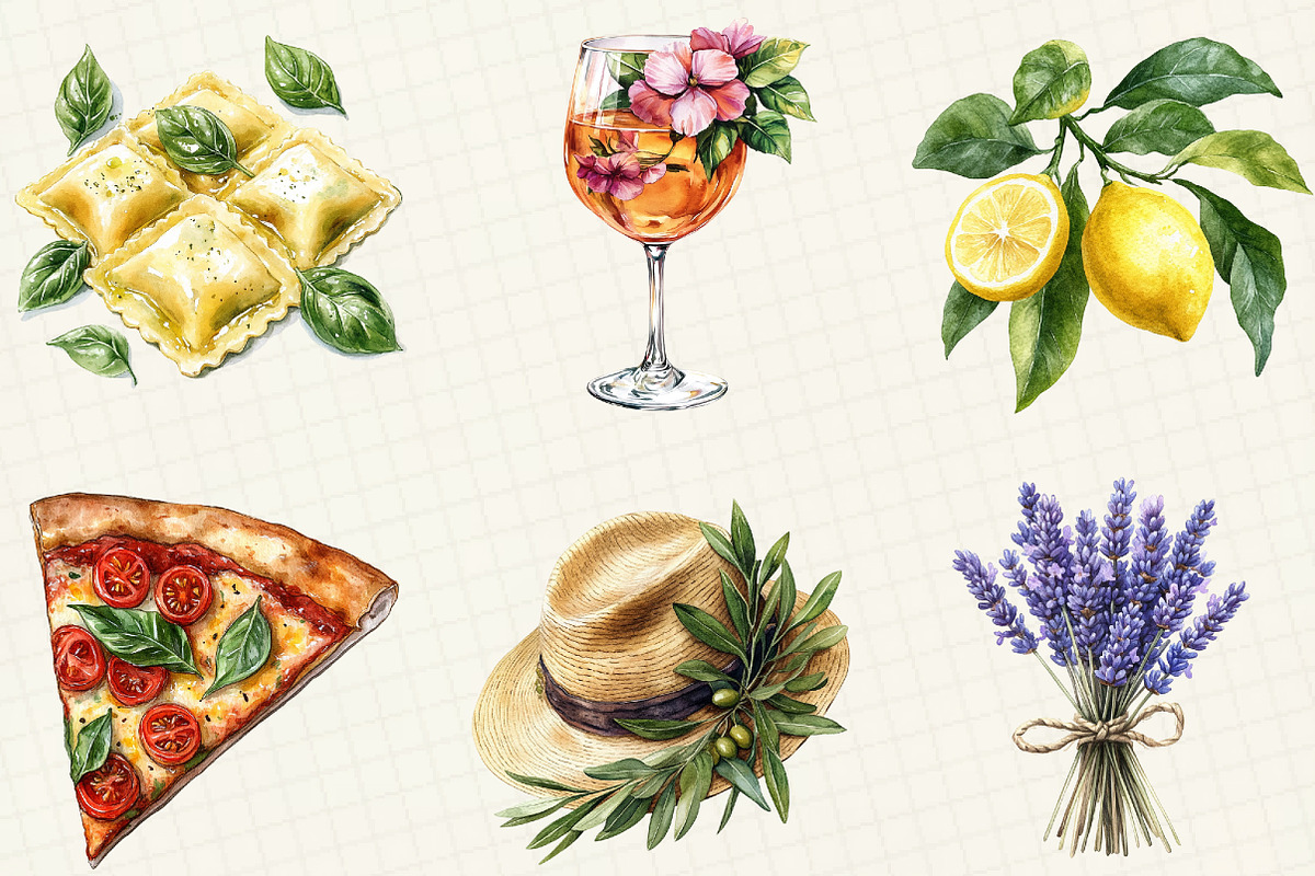 Italian Spring Clipart, an Illustration by OK Design (Photo 5 of 5)