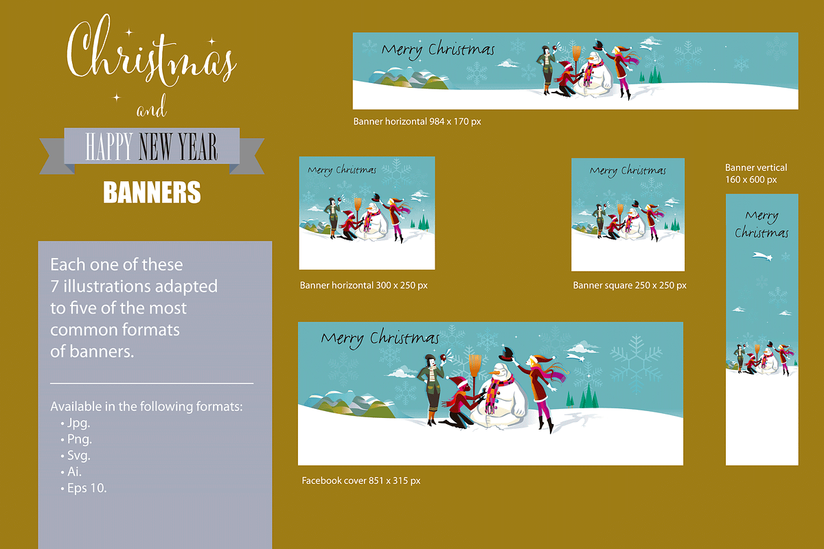 Christmas Cards and Banners Bundle, a Seasonal Illustration by ÁRTICA (Photo 17 of 19)